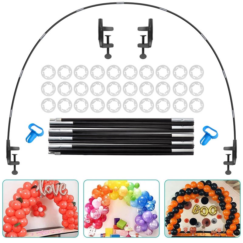 AXHJ 13Ft Adjustable Balloon Arch Stand Kit, New Reusable Table Balloon Arch Kit with Base High Strength Glass Fiber Pole for DIY Party Wedding Birthday Baby Shower Kids Decorations - Image 1
